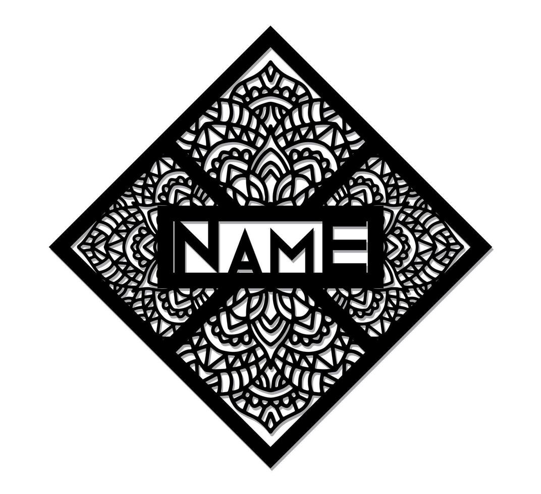 Name sign mandala wall art vector