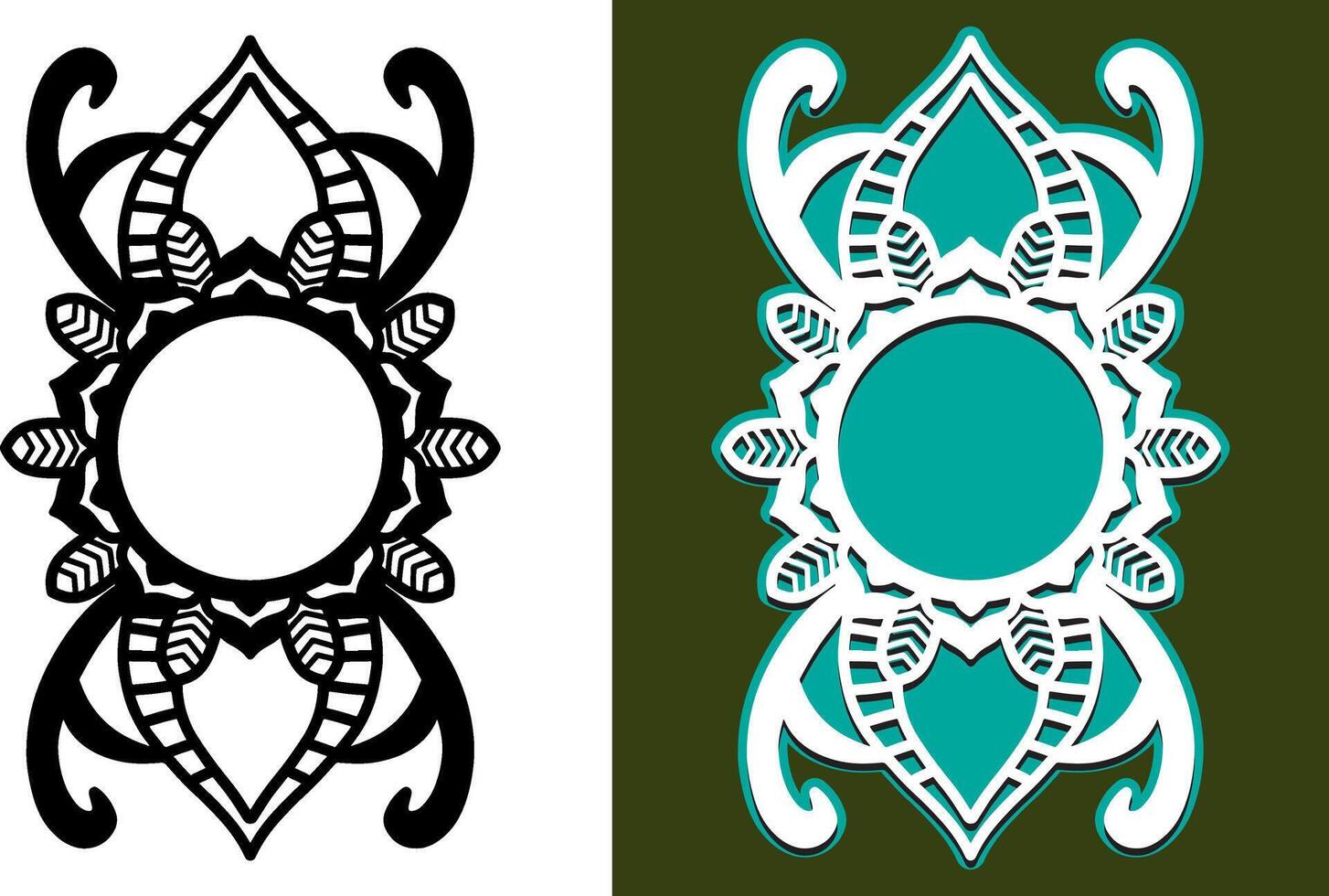 Luxury Mirror Frame Laser Cut vector