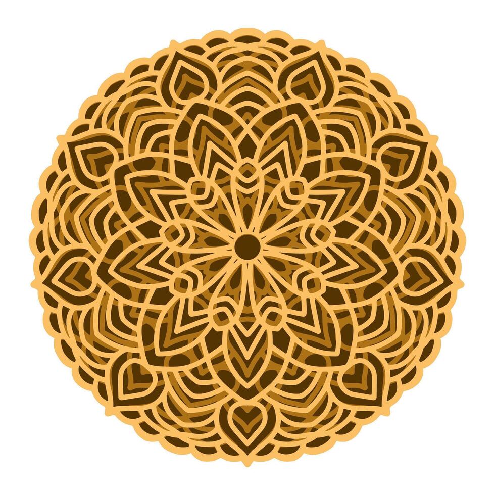 3D mandala Pattern Laser Cut vector