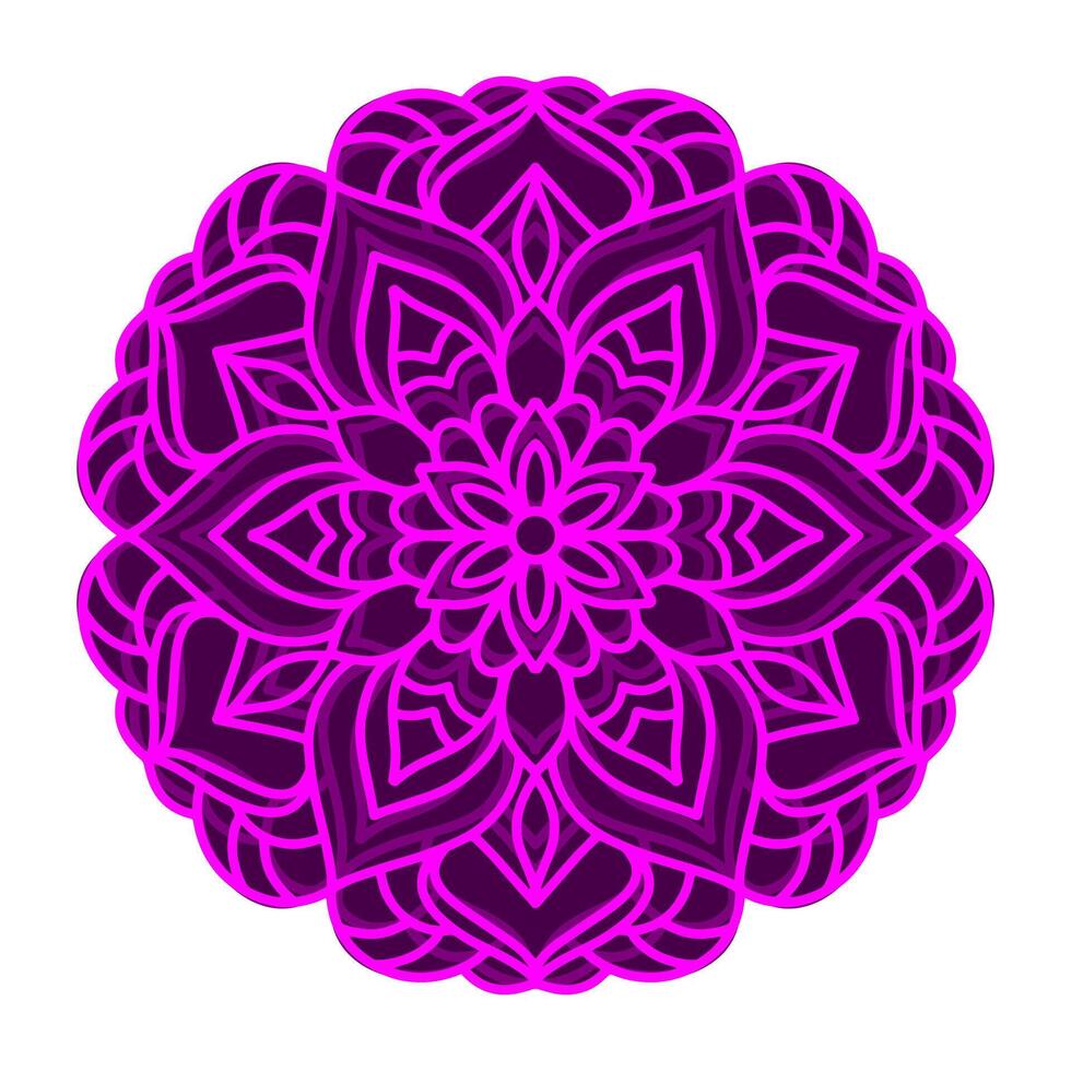 Colorful multilayer mandala laser cutting template vector