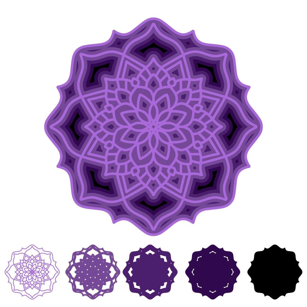 Multilayer 3d Mandala Laser Cut vector