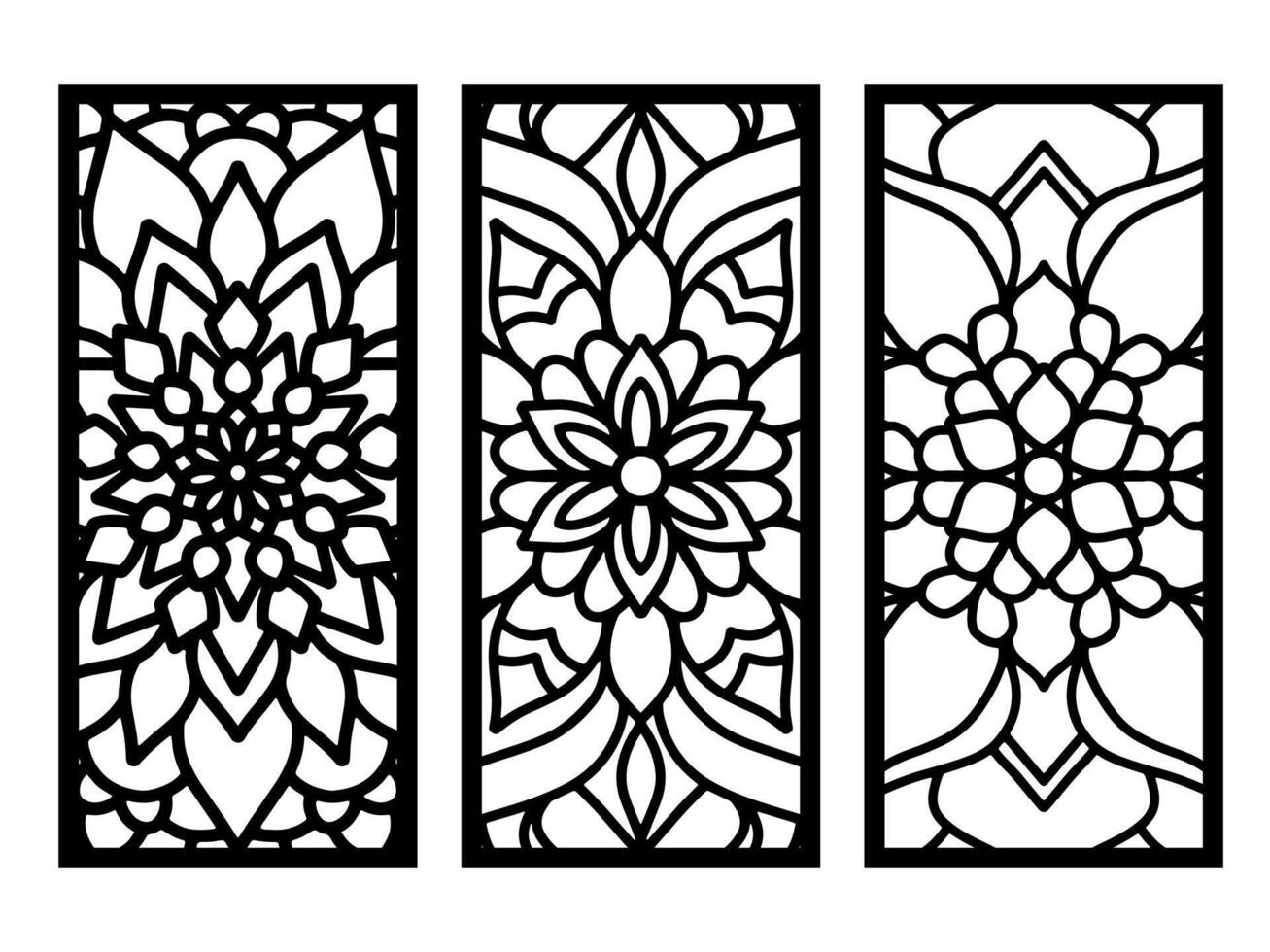 Decorative wall panel laser cut template vector
