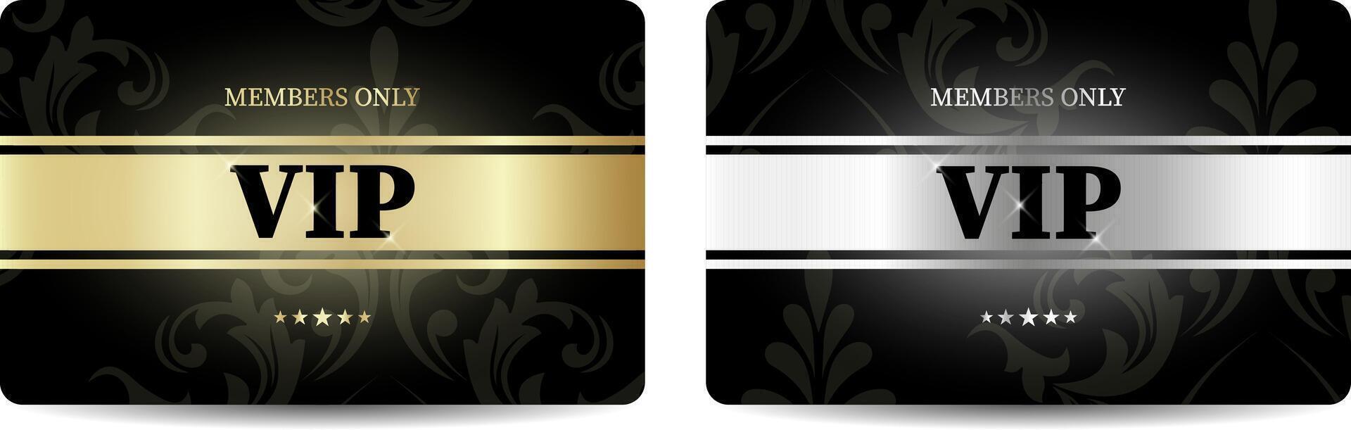 Set of two vip cards with vintage vector