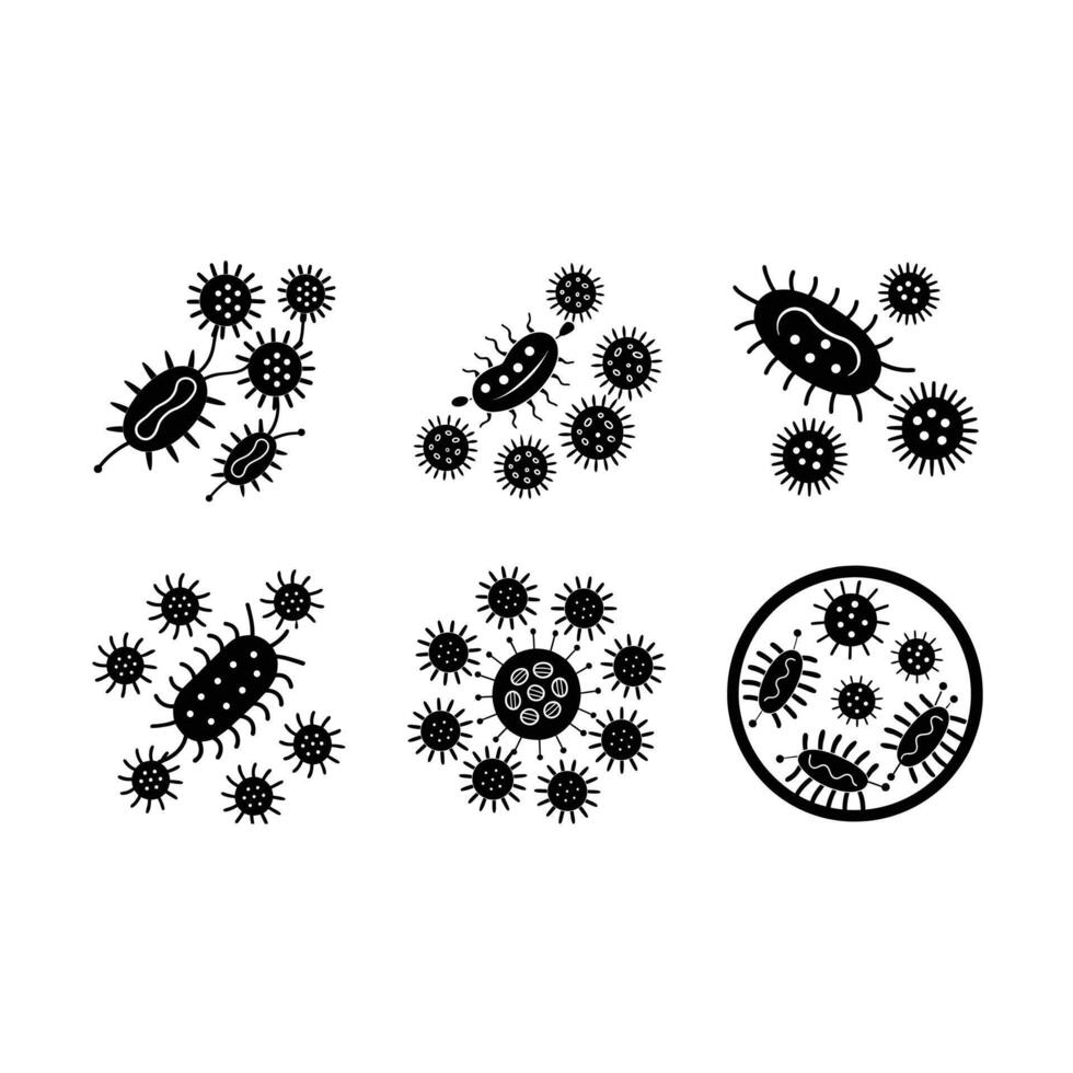 Bacteria Replication Line Art vector