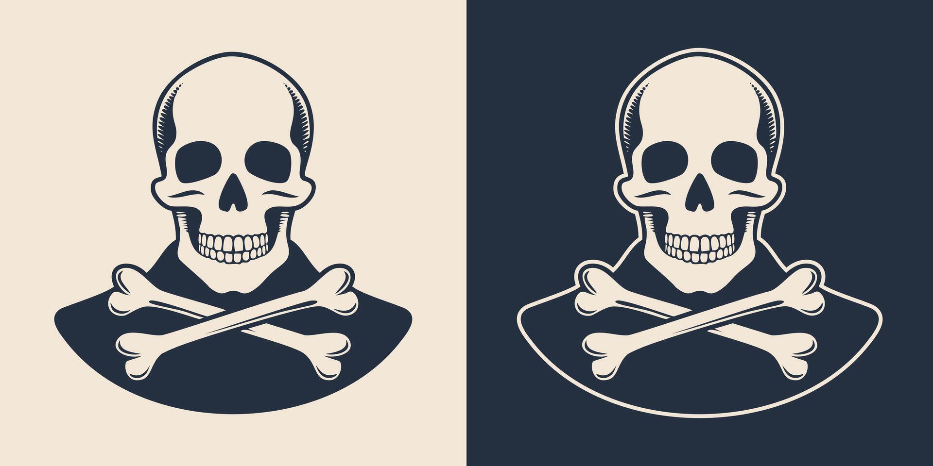 Skull and crossbones logo vector
