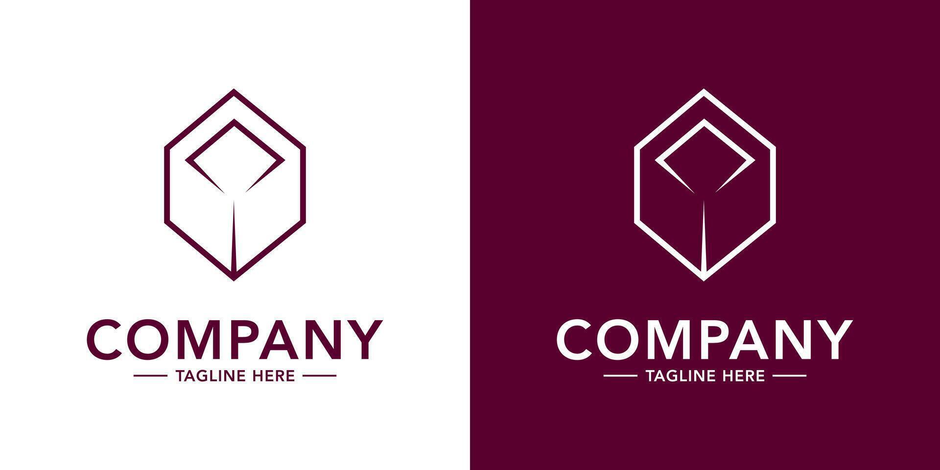 Two logos for a company with a diamond shape design vector