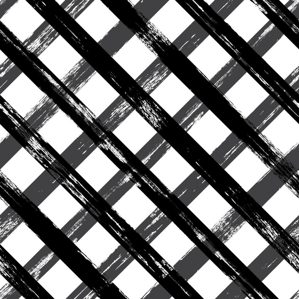 Seamless pattern with brush strokes stripes. Checkered abstract background. Great for textile, fabric, wallpaper, wrapping, scrapbook and packaging vector
