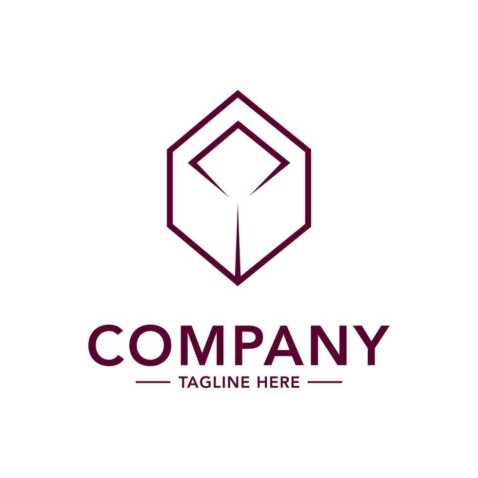 A logo for a company that is made up of a hexagon vector