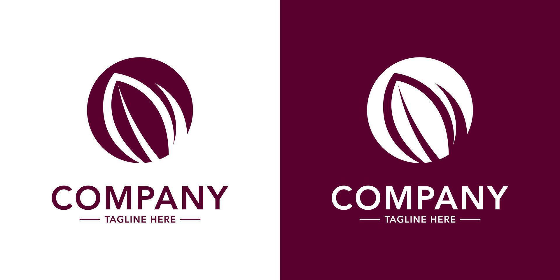 Logo for a company with a leaf shape design vector