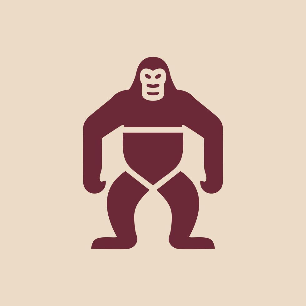 A gorilla icon on a beige background icon vector
