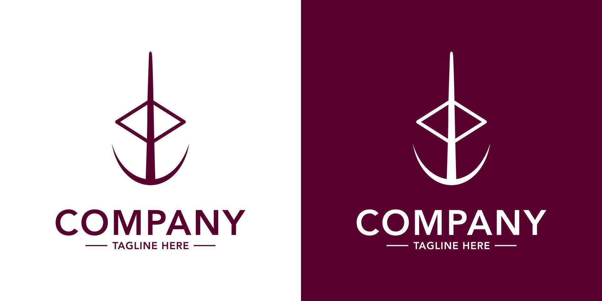 Two logos for a company with a fish and an arrow vector