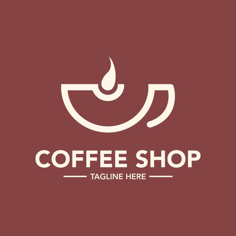 Coffee shop logo template design symbol for cafe vector