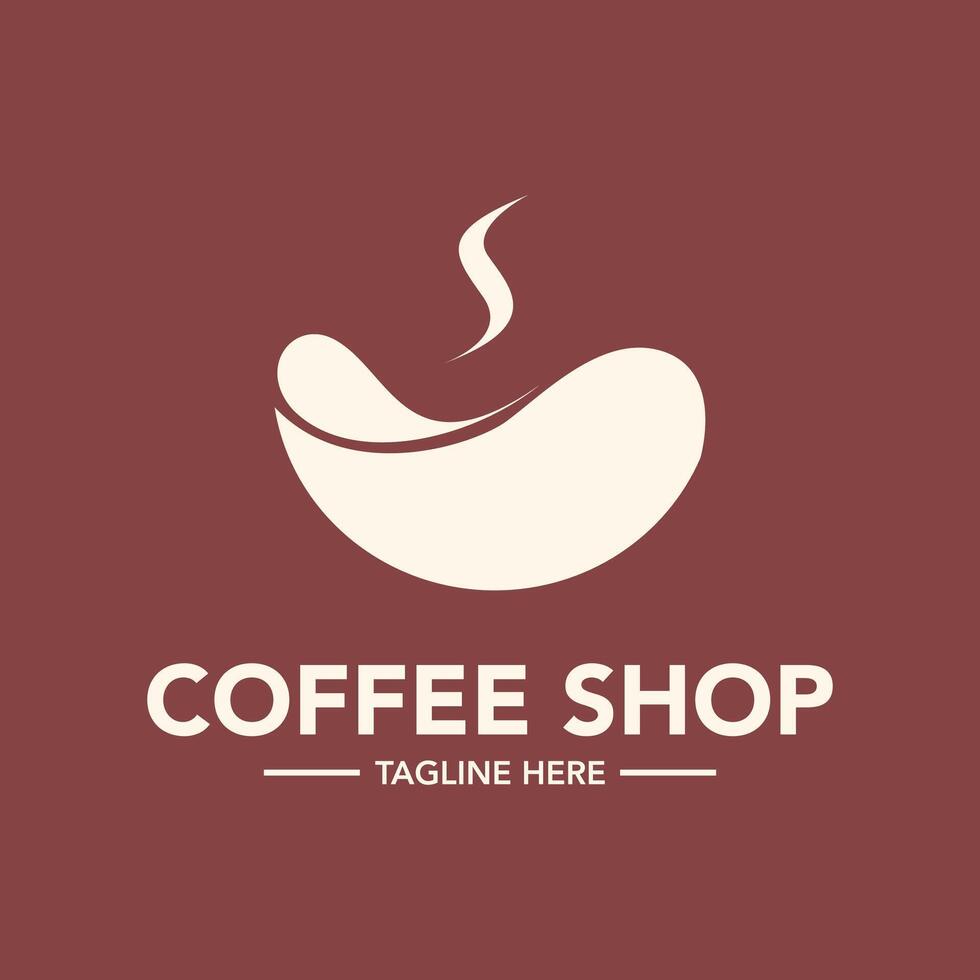 Minimalist coffee shop logo design template vector