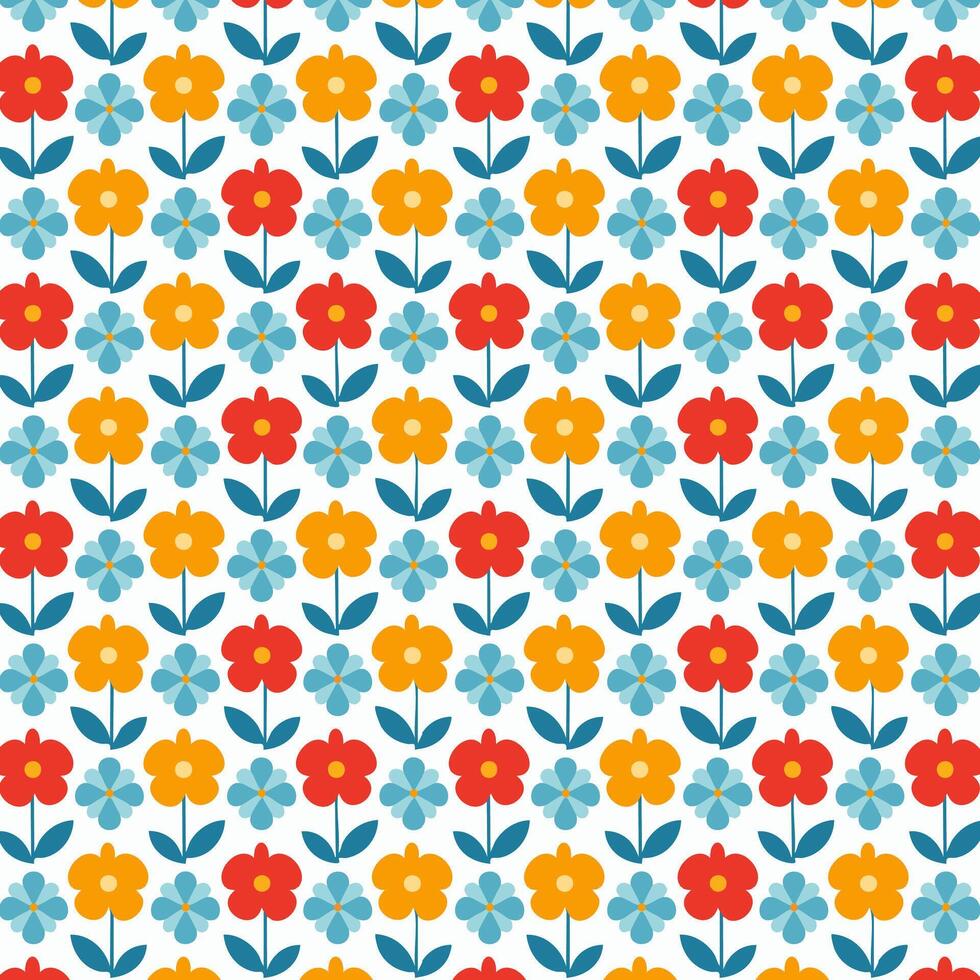 A colorful pattern with flowers on a white background design modern vector