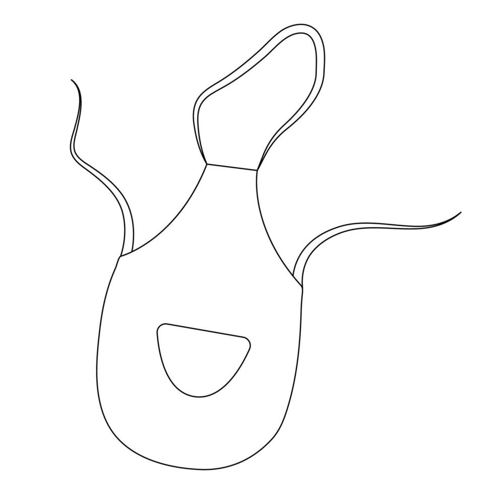 Black and white illustration with a pocket on a white background. vector