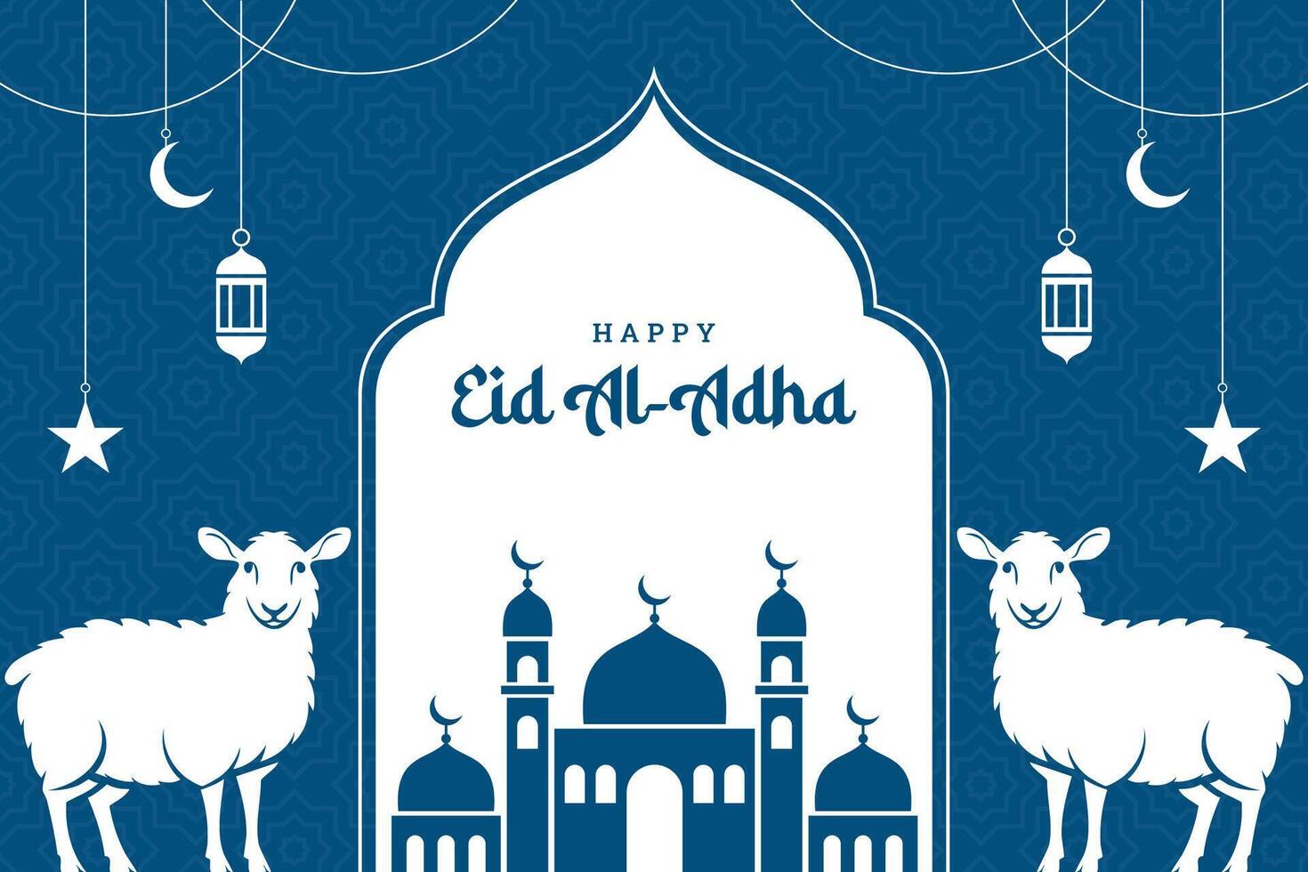 Eid al adha flat background design islamic celebration vector