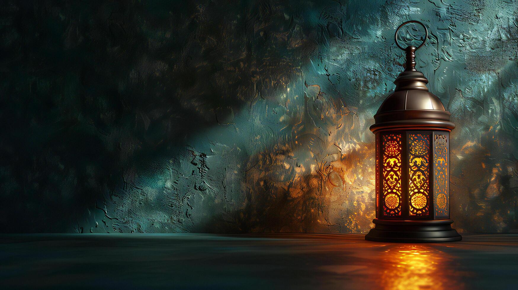 Stylish Contemporary Ramadan Background with Elegant Gold Patterns photo