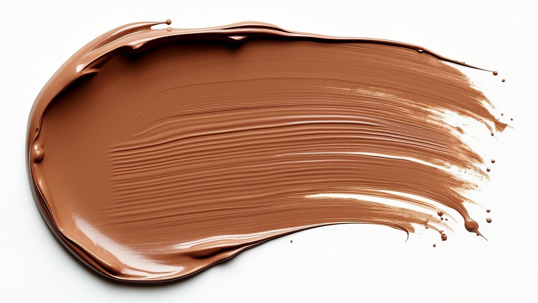A smear of Mocha Mousse paint on a white isolated background. photo