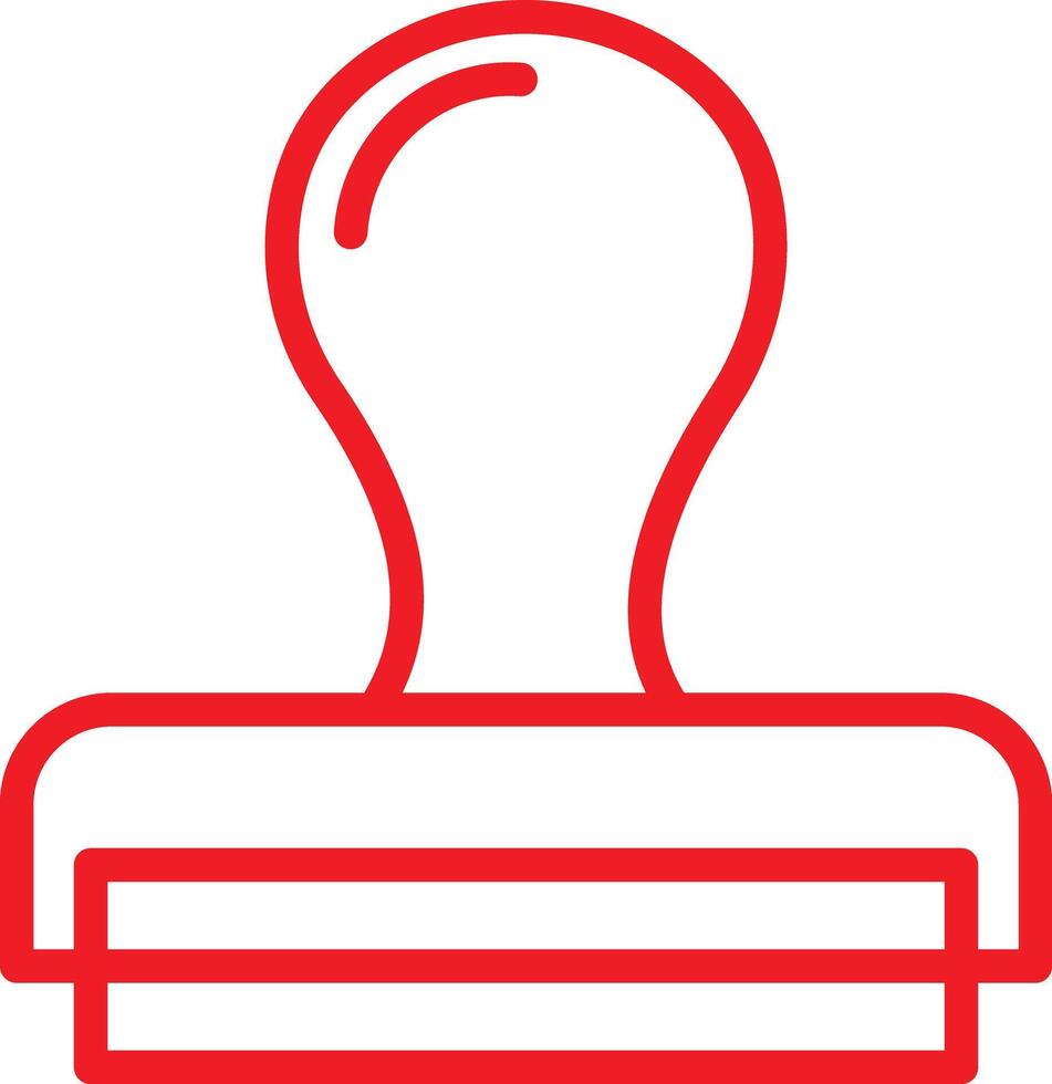 a red stamp with a red handle vector