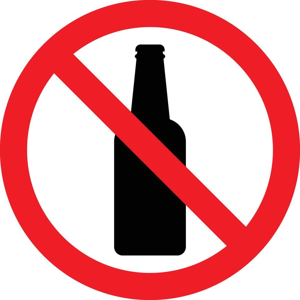 no drink sign. no buttle, No alcohol, Don't drink icon, Prohibition symbol, illustration vector