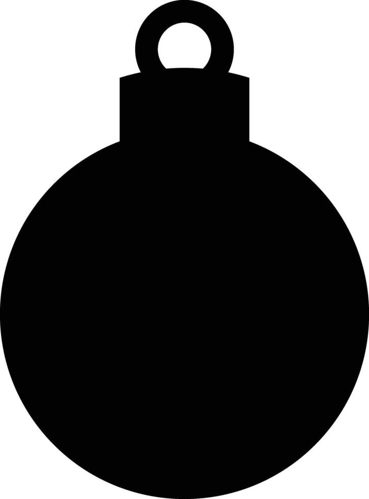 Christmass ball black icon, black circle, isolate on white background. vector