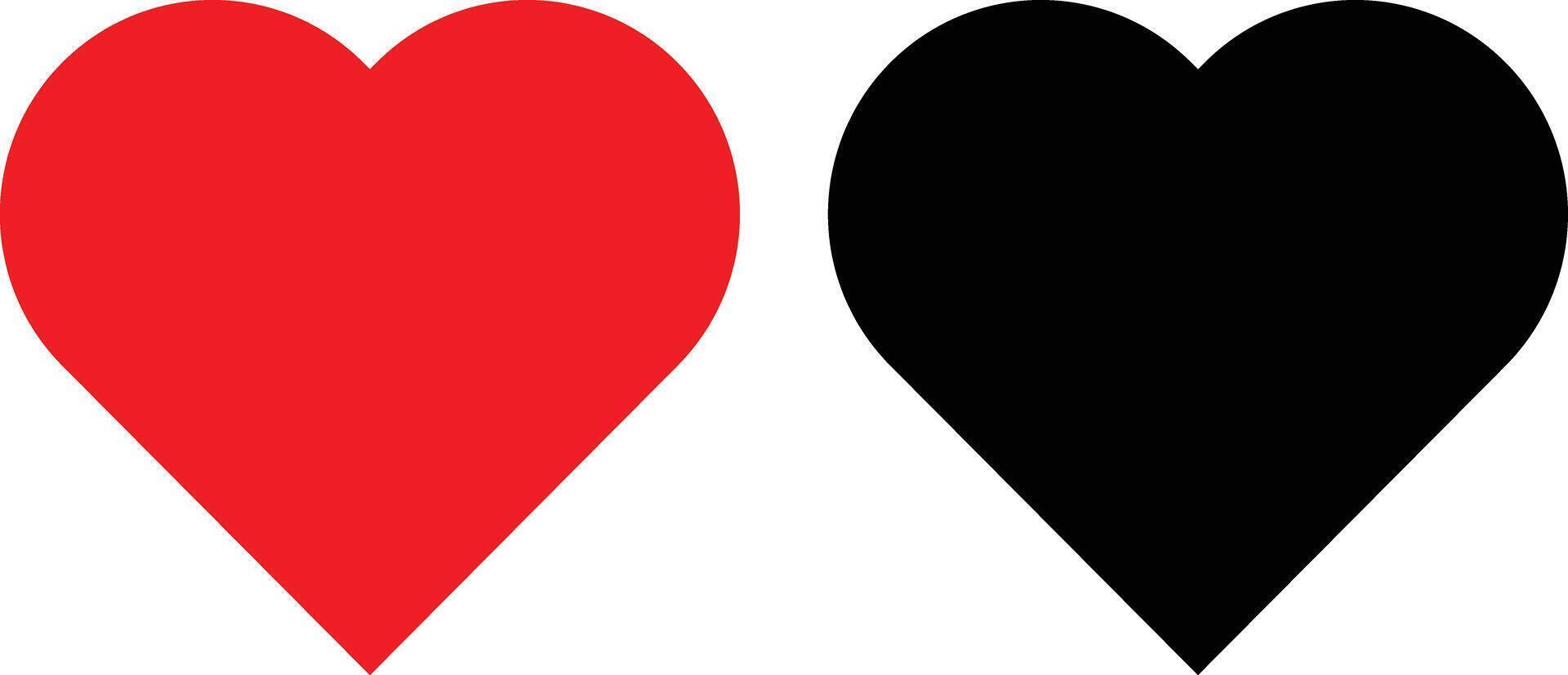 Red Heart Icon, Valentine Clip art, Black and Outline Heart shape, Emption, Relationship, Romantic Isolate , Symbol For Weddind and Anniversary Decoration. illustration vector