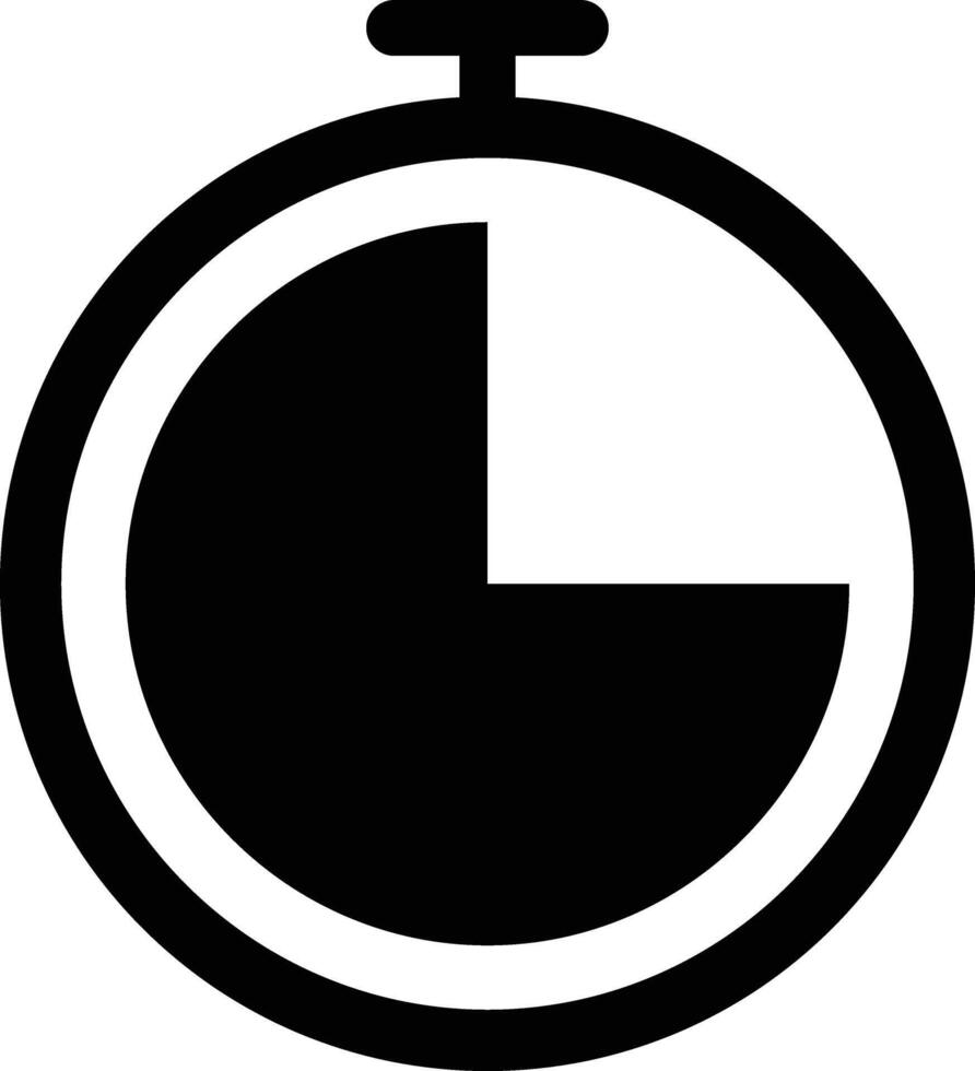 a black and white icon of a stopwatch vector