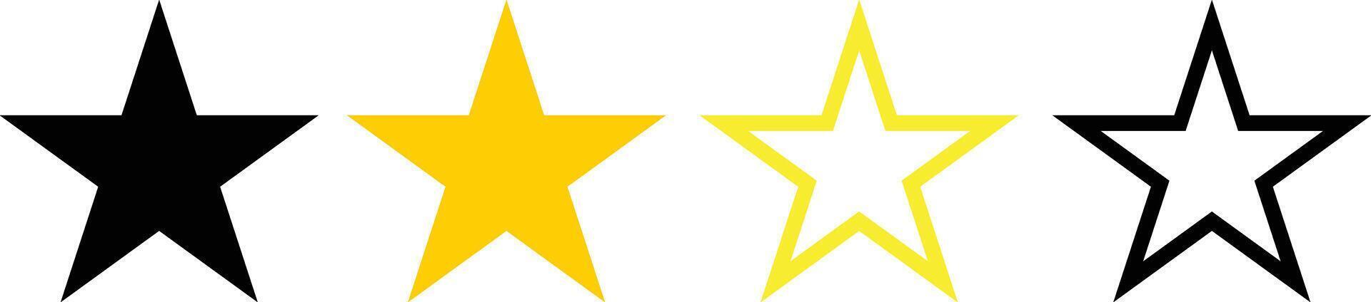Star icon, Stars collectionBlack and Golden Stars, isolated on white background. illustration. vector