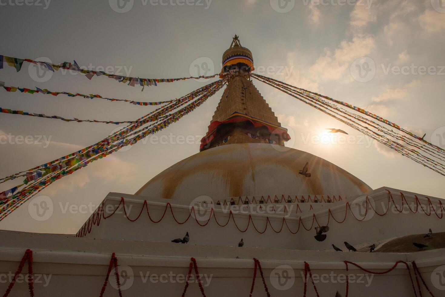 Boudhanath Stupa the largest stupas in the world located in Kathmandu the capital city of Nepal. photo