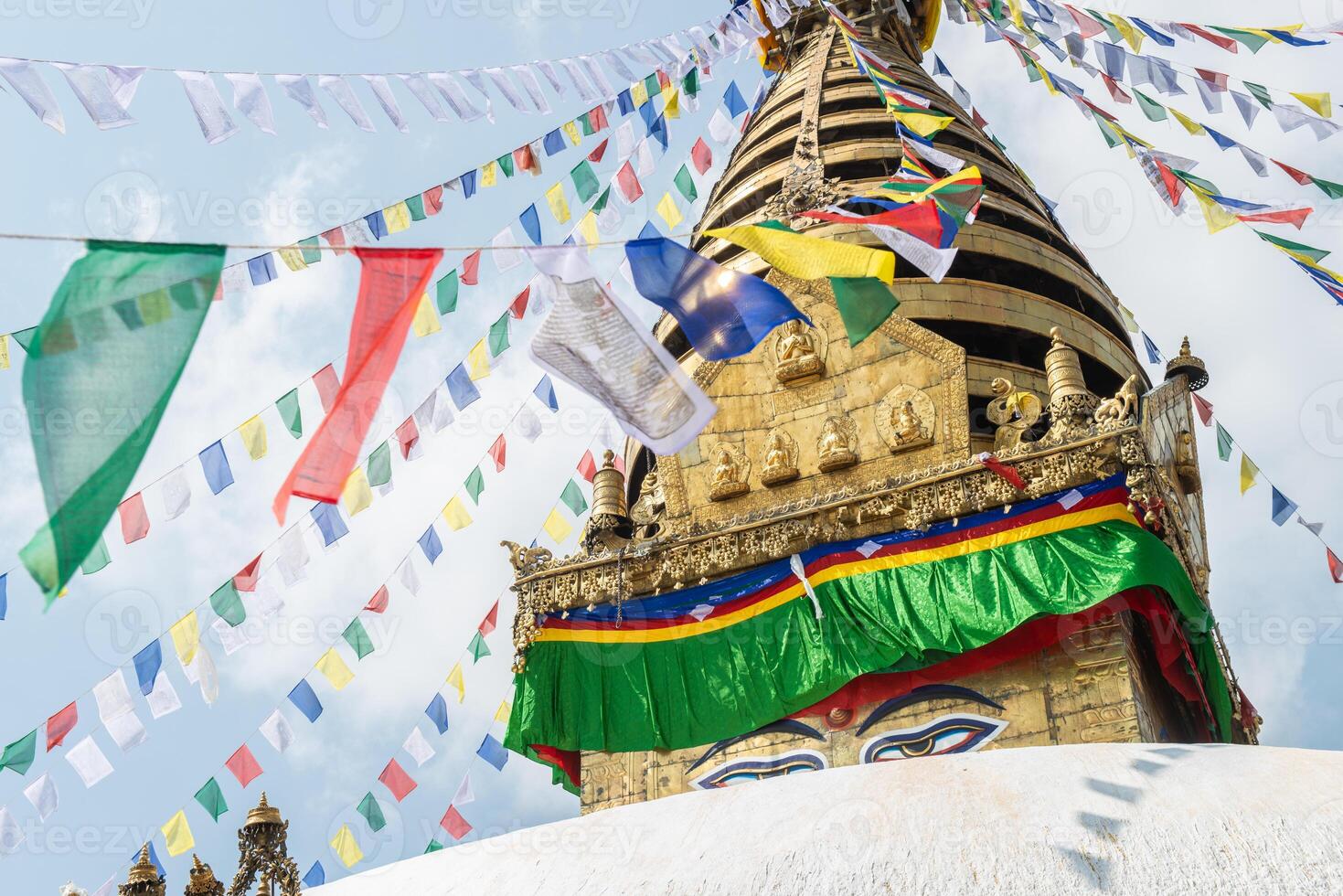 Beautiful scene of Swayambhunath stupa in Nepal. photo