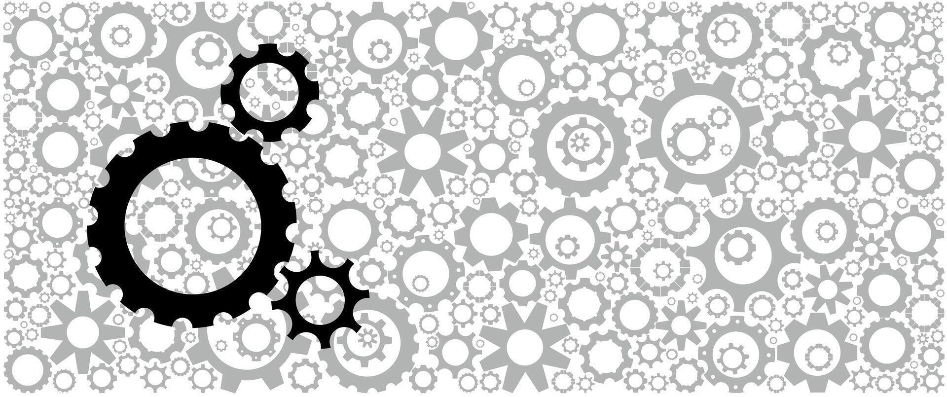 Background with light and dark gear icons. Mechanical items design EPS file vector