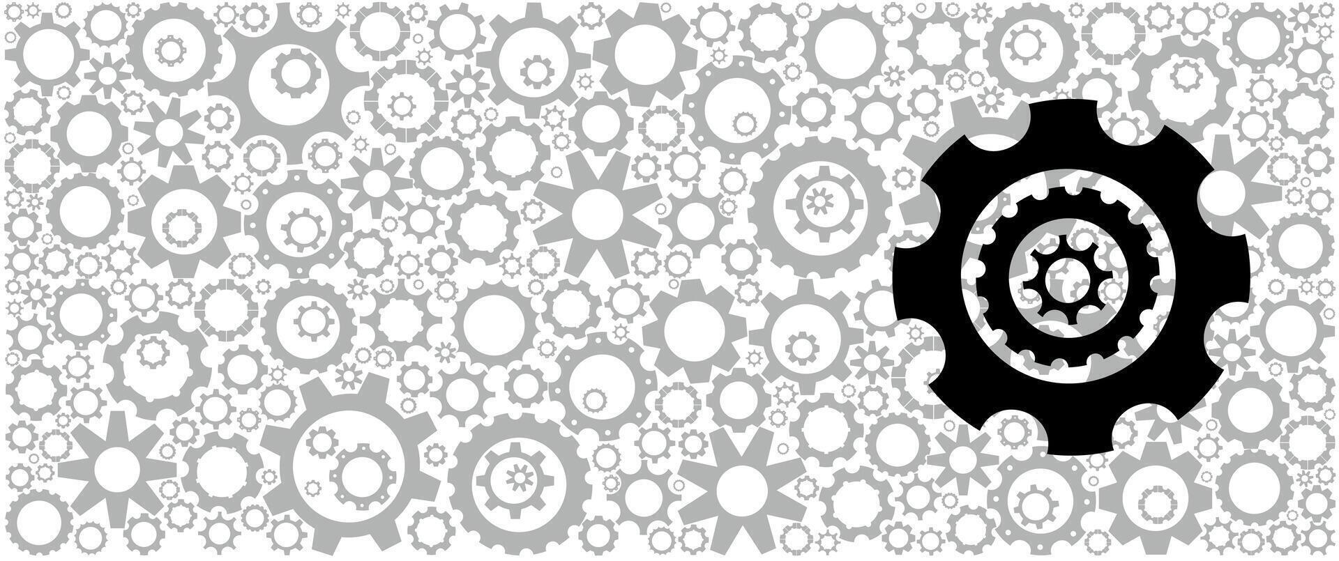 Design for backgrounds or wallpapers completely filled with variable gears and cogwheels of different sizes and shapes vector