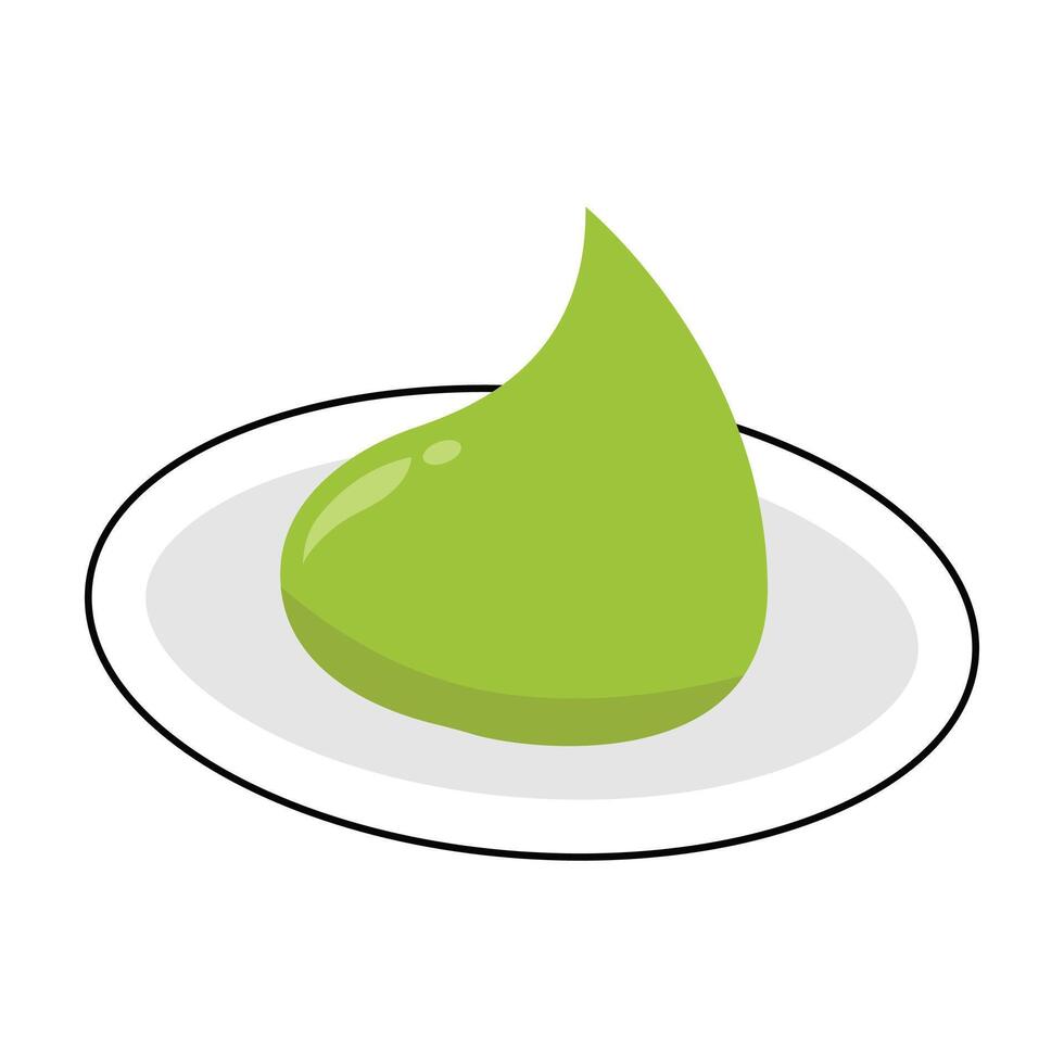 Wasabi on a plate. isolated on a white background vector