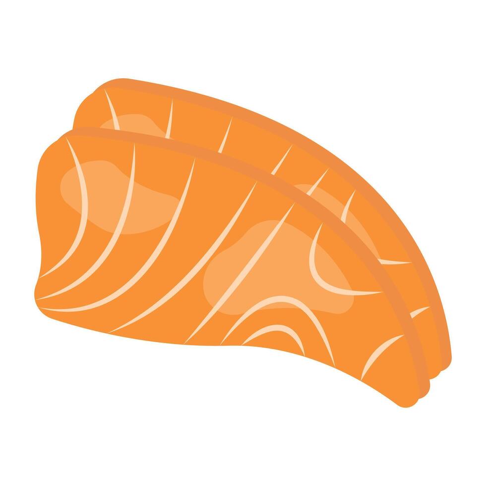 Printsalmon sashimi sushi. isolated on a white background vector
