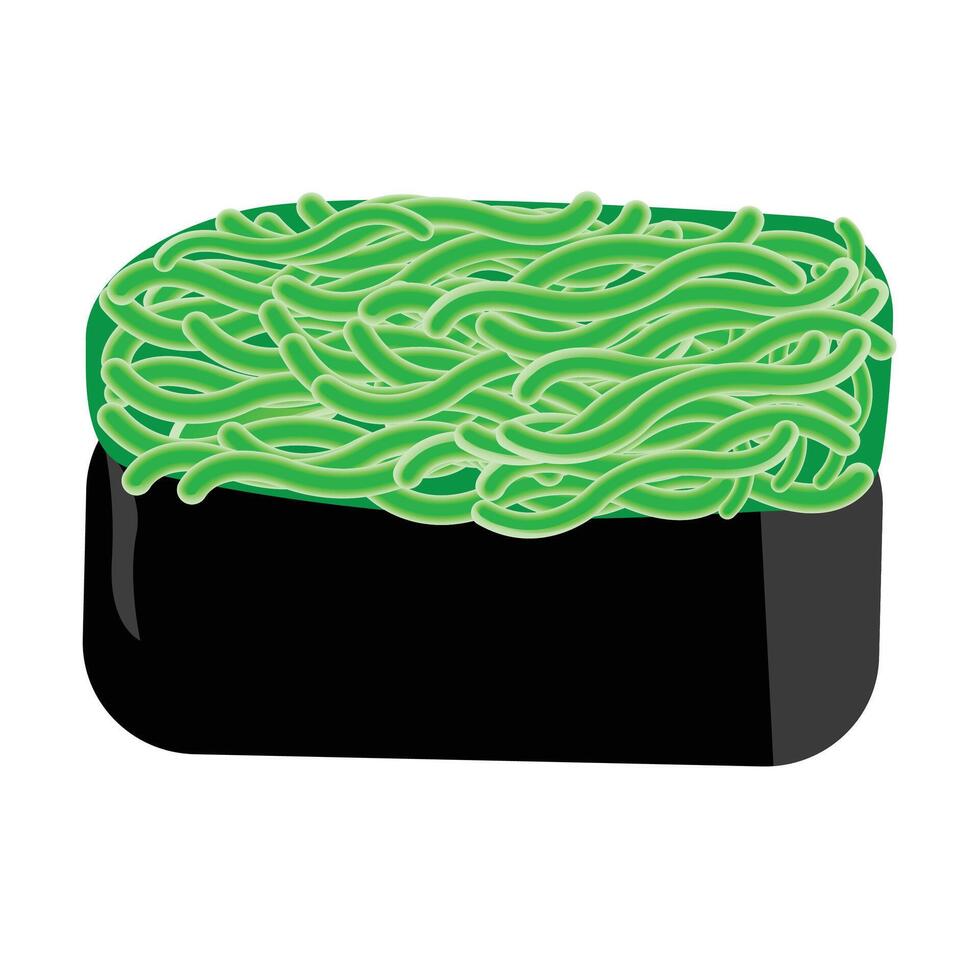 wakame sushi. isolated on a white background vector
