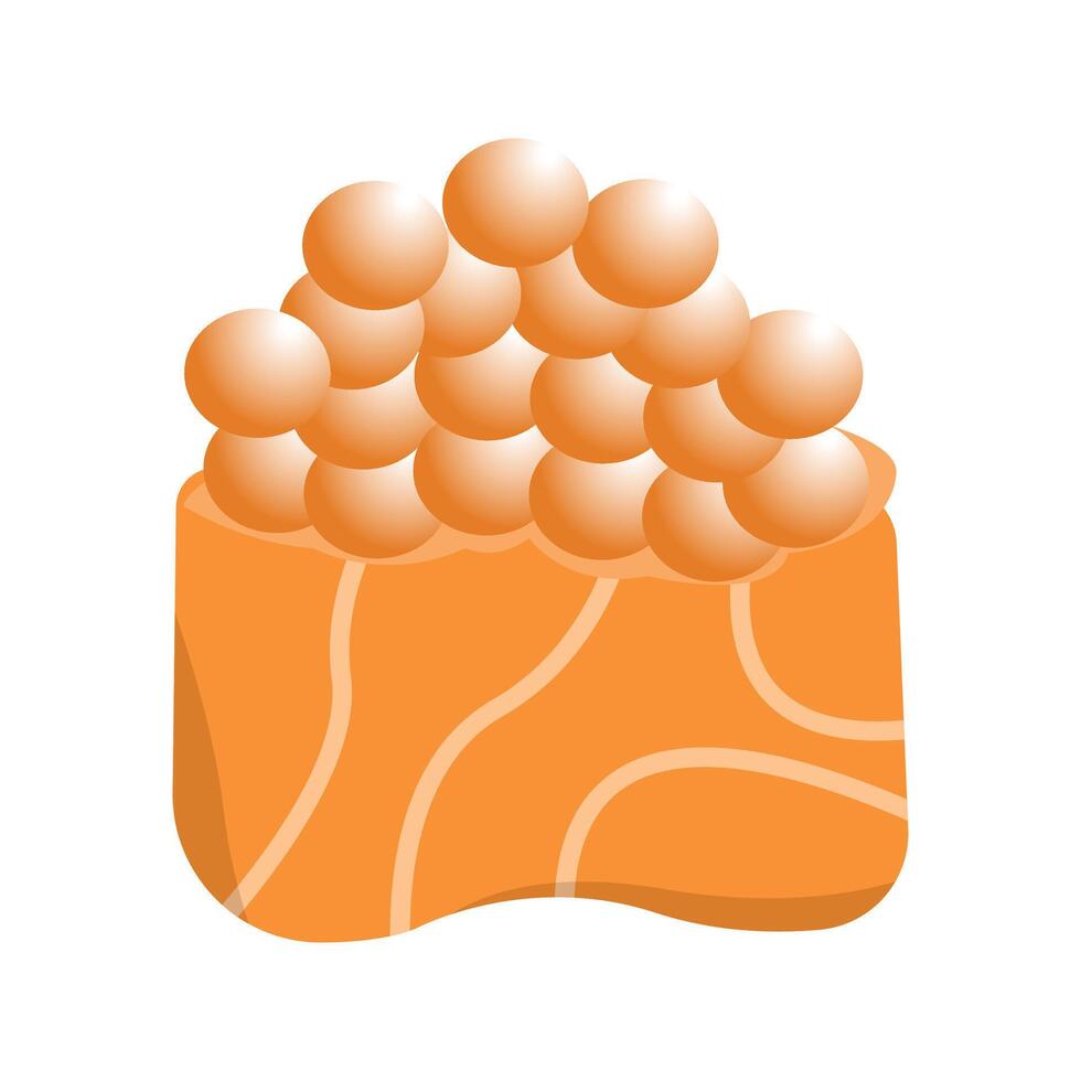 tobiko salmon sushi. isolated on a white background vector