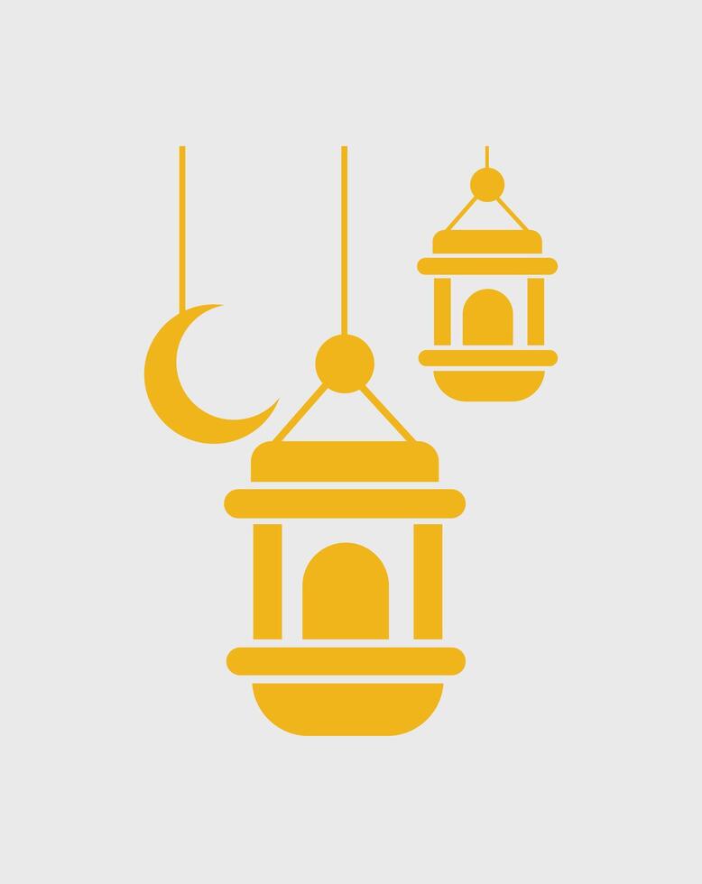 lantern icon flat design for ramadan, eid fitr, eid adha vector