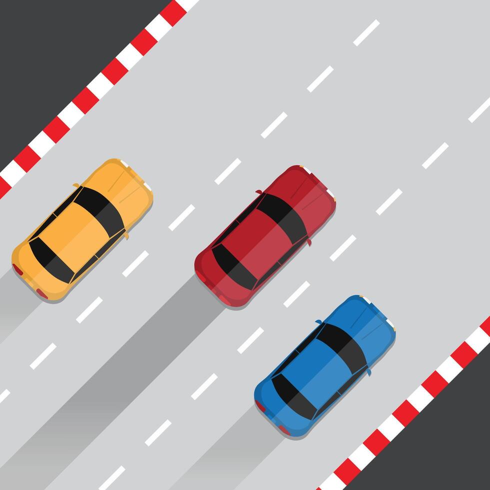 Car Race Top View vector