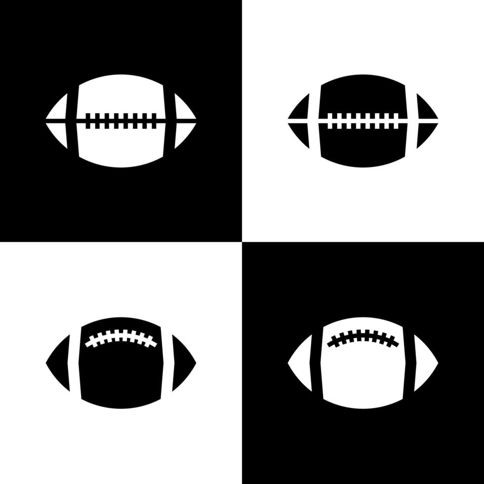 Monochrome American Football Icons in Alternating Black and White Blocks vector