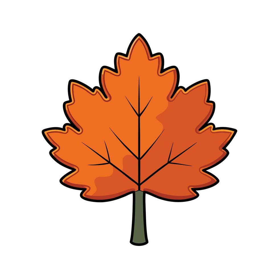 Outline of Big Leaf Maple Tree. Cartoon Art Tree Illustration. vector