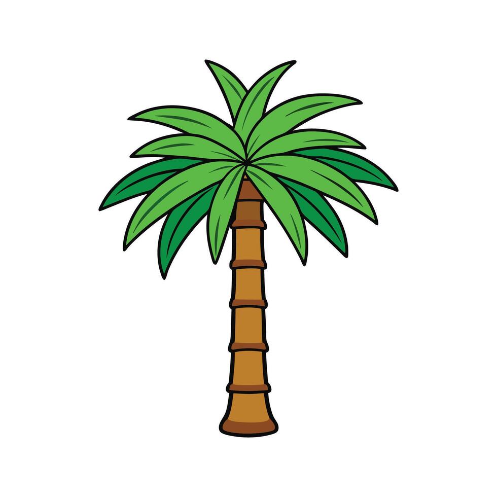 Artistic Outline Design of Bismarck Palm. Cartoon Art Tree Illustration. vector