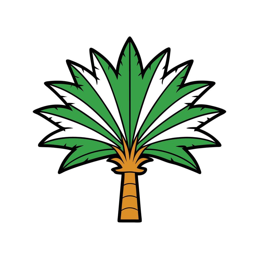 Image of California Fan Palm. Cartoon Art Tree Illustration. vector