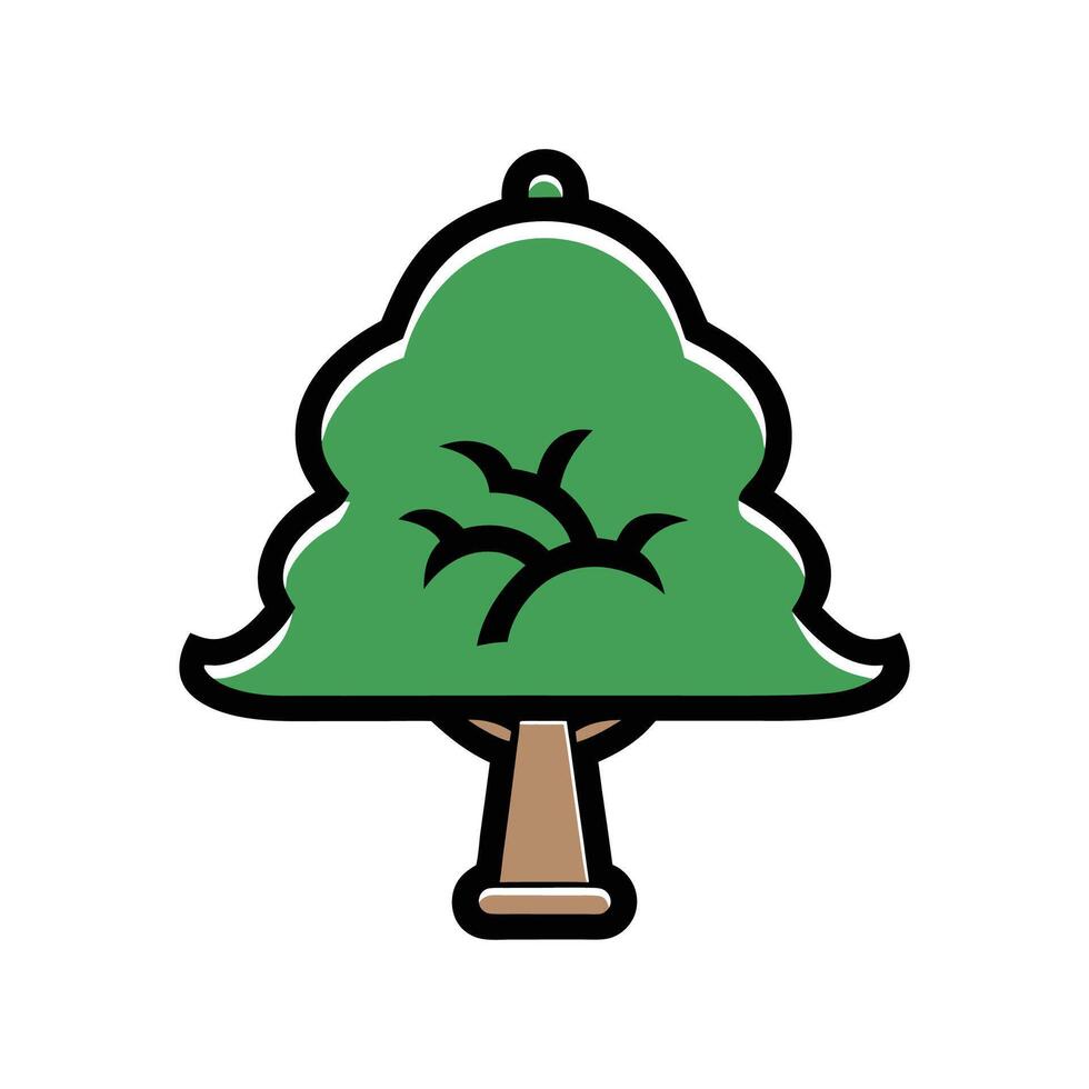 Outline Design of Carolina Silverbell Tree. Cartoon Art Tree Illustration. vector