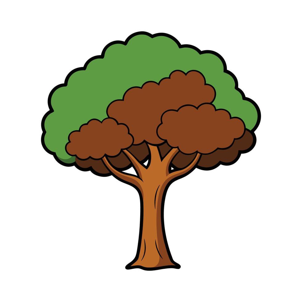 Creative Design of Australian Blackwood Tree. Cartoon Art Tree Illustration. vector