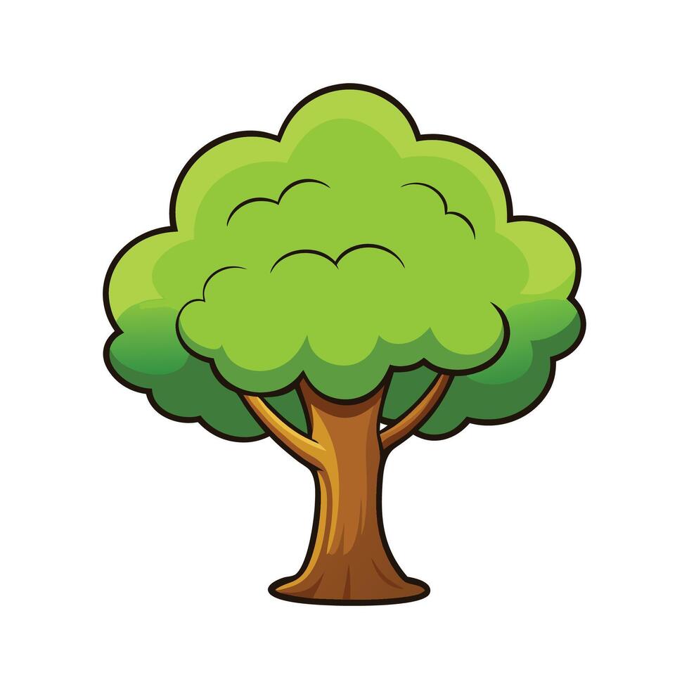 Creative Design of Indian Sissoo Tree. Cartoon Art Tree Illustration. vector