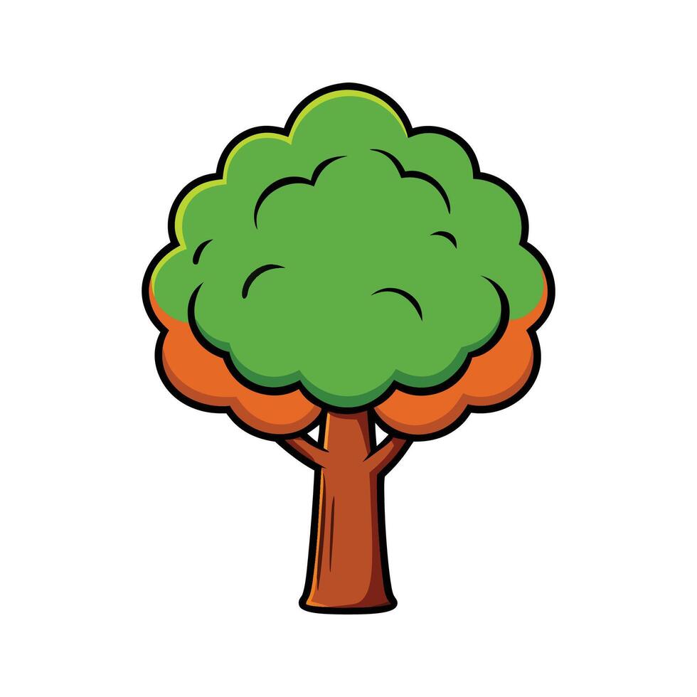 Charming Rosewood Tree Illustration. Cartoon Art Tree Illustration. vector