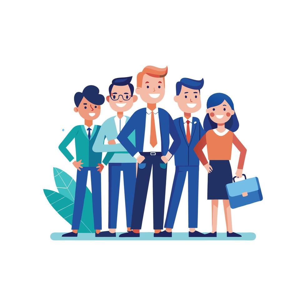 Focused Business Team Member with Brief vector