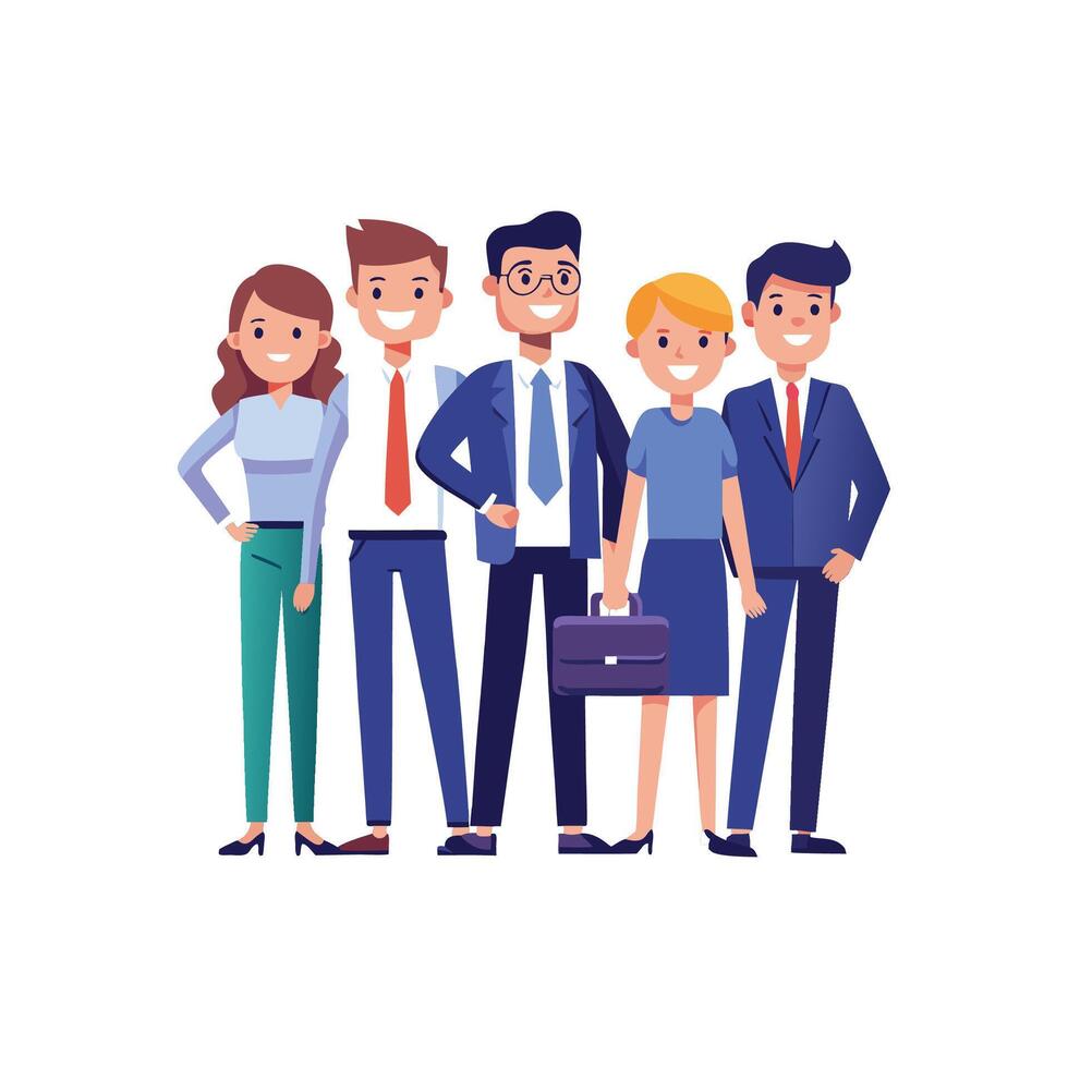 Team with One Member Holding Business Briefing vector
