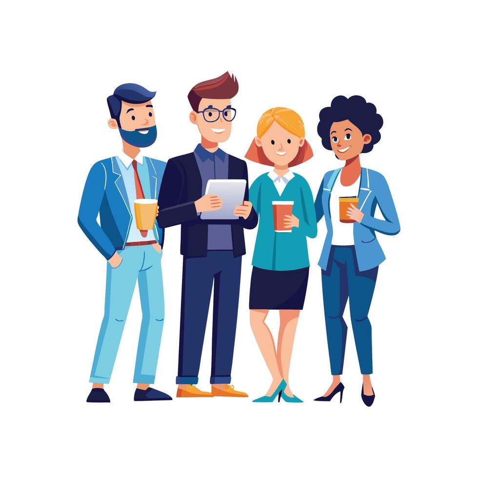 Effective Team Member Holding Business Documents vector