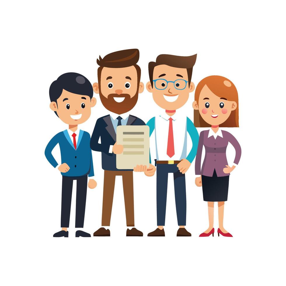 Informed Business Team Member Holding Clipboard vector